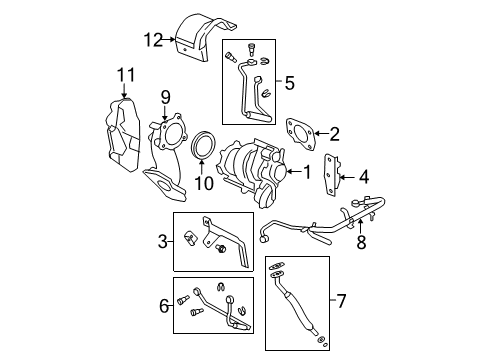 2009 Chevy HHR Pipe Assembly, Turbo Coolant Feed Diagram for 12626611