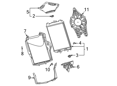 2020 Chevy Corvette Fan Assembly, Aux Eng Cool Diagram for 23429486