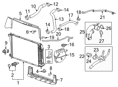 2015 Chevy Equinox Engine Coolant Air Bleed Pipe Assembly Diagram for 12637188