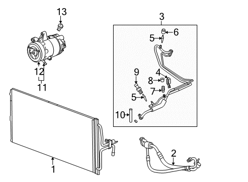 2006 Chevy Impala A/C Condenser, Compressor & Lines Diagram