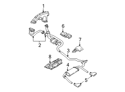 1995 Chevy Camaro Engine Exhaust Manifold Diagram for 12524289