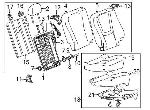 2012 Chevy Volt Cushion Assembly, Rear Seat *Black Diagram for 22970730