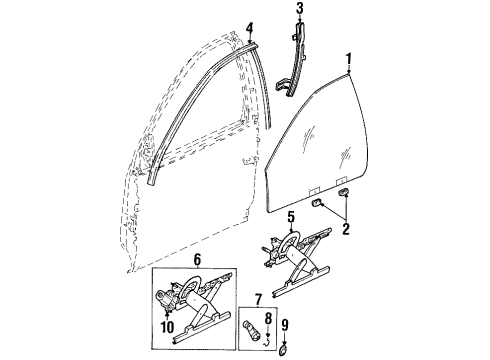 1998 Saturn SC1 Front Door, Body Diagram 1 - Thumbnail