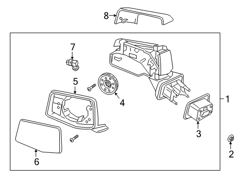 2022 GMC Sierra 1500 Outside Mirrors Diagram 1 - Thumbnail