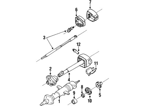 1988 Chevy Beretta Cylinder,Steering Column Lock & Ignition Switch Diagram for 26004342