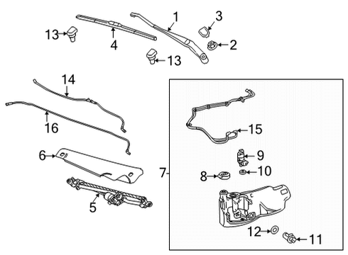 2022 GMC Yukon XL Wiper & Washer Components Diagram