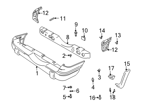 1999 Chevy Tracker Rear Bumper Diagram