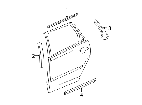 2007 Chevy Malibu Exterior Trim - Rear Door Diagram 2 - Thumbnail