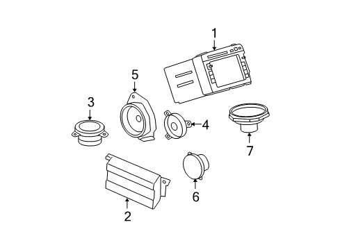 2007 Buick Lucerne Speaker Assembly, Radio Rear Compartment Diagram for 25752765