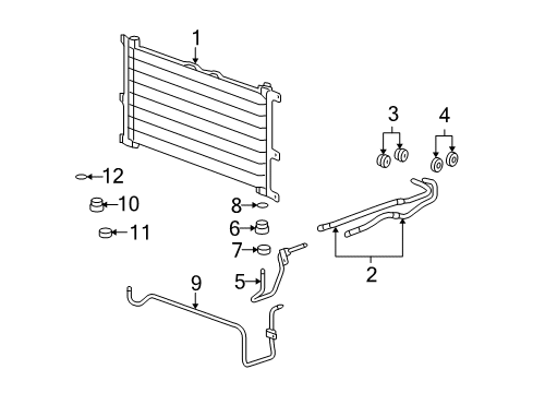 2009 Cadillac STS Engine Oil Cooler Inlet Pipe Assembly Diagram for 19129768