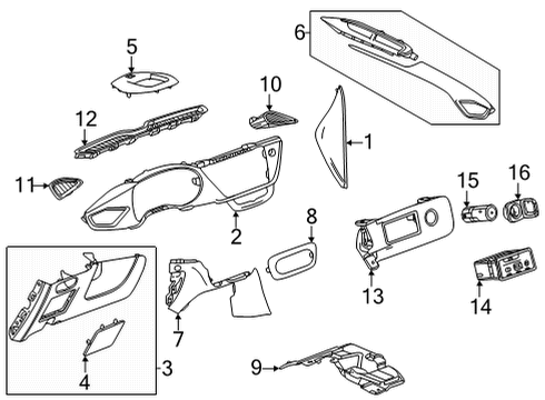 2020 Buick Encore GX Applique Assembly, I/P Tr Plt *Allora Diagram for 42746886