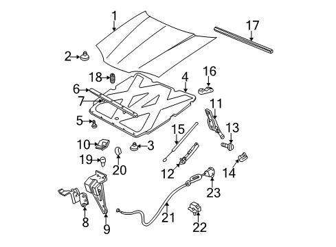 2005 Chevy Impala Hood & Components, Body Diagram