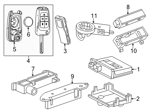 2013 Chevy Volt Keyless Entry Components Diagram