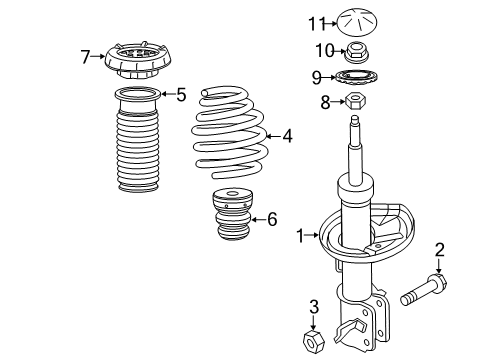 2015 Chevy Spark Struts & Components - Front Diagram