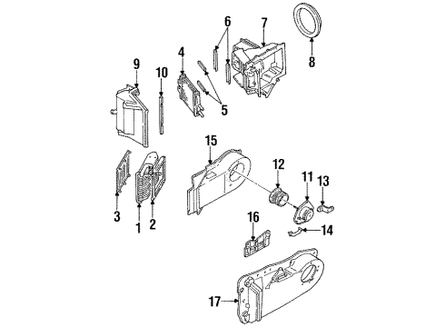 1996 Oldsmobile LSS Heater Core & Control Valve Diagram