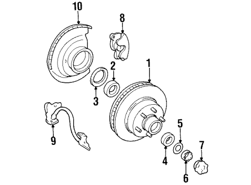 1992 GMC K1500 Front Brakes Diagram 2 - Thumbnail