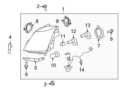 2011 Cadillac CTS Headlamps, Headlamp Washers/Wipers, Lighting Diagram 4 - Thumbnail