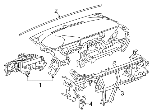 2021 Chevy Bolt EV Cluster & Switches, Instrument Panel Diagram 1 - Thumbnail