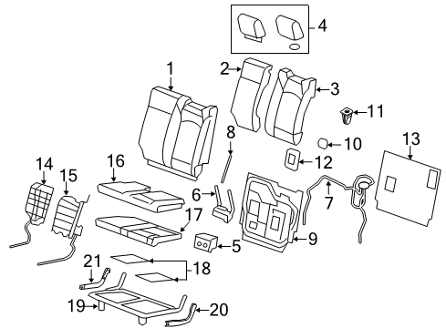 2014 GMC Acadia Cover Assembly, 3Rd Row Seat Back *Dune Diagram for 22971666