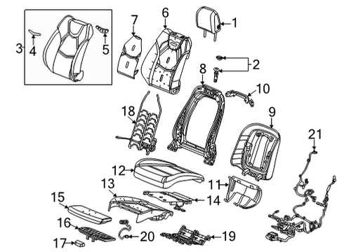 2022 Cadillac CT4 Driver Seat Components Diagram 2 - Thumbnail