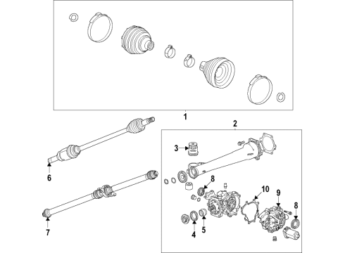 2022 Chevy Trailblazer Vehicle Drive System, Axles, Shafts, Joints, Diffs, & Props Diagram