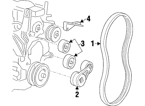 1999 Oldsmobile Cutlass Belts & Pulleys, Cooling Diagram