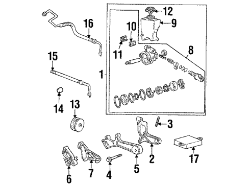 1994 Pontiac Grand Am P/S Pump & Hoses, Steering Gear & Linkage Diagram