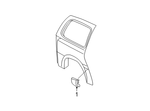 2000 Chevy Venture Molding Asm,Body Side Lower Rear (RH) *Primed Diagram for 19153590