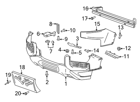 2022 Chevy Colorado Fascia, Front Bpr Lwr *Anthracite Diagram for 84461421