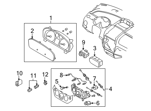 2009 Chevy Aveo5 Cluster & Switches, Instrument Panel Diagram 2 - Thumbnail