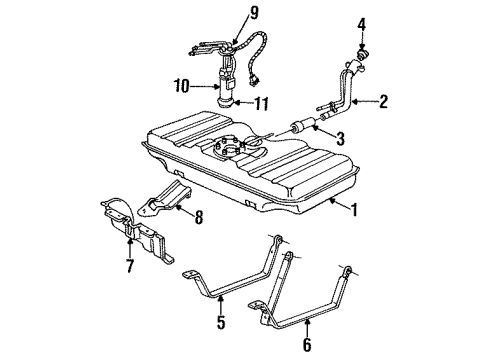 1993 Cadillac Fleetwood Fuel Tank Meter/Pump SENDER Diagram for 19111389