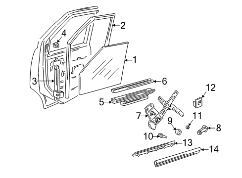 1993 GMC Safari Front Door Diagram 1 - Thumbnail