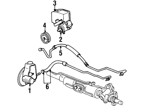 1996 Chevy Beretta P/S Pump & Hoses, Steering Gear & Linkage Diagram 3 - Thumbnail