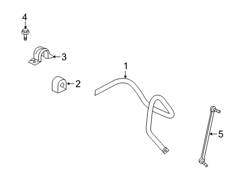 2009 Saturn Vue Stabilizer Bar & Components - Front Diagram