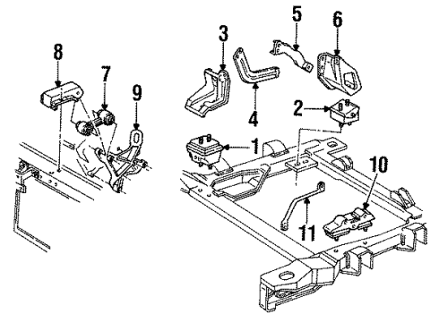 1993 Chevy Lumina Engine & Trans Mounting Diagram 4 - Thumbnail