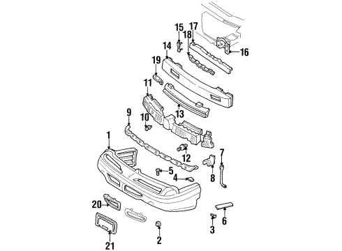 1996 Pontiac Grand Prix Bracket, Front Bumper Energy Abs Diagram for 10165786