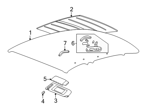 1999 Buick Park Avenue Interior Trim - Roof Diagram