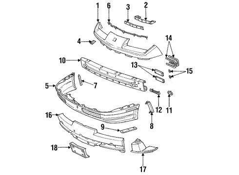 1993 Saturn SC1 Front Bumper Diagram