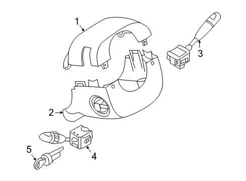 2010 Pontiac G3 Shroud, Switches & Levers Diagram