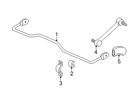 2003 Buick Century Rear Suspension Components, Stabilizer Bar Diagram 3 - Thumbnail