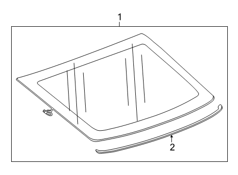 2022 Chevy Camaro Glass, Reveal Moldings Diagram