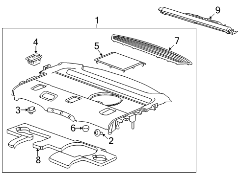 2016 Cadillac CT6 Interior Trim - Rear Body Diagram