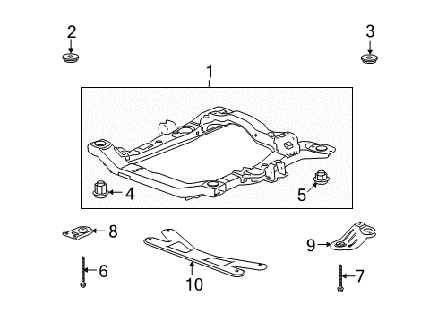 2007 Saturn Outlook Suspension Mounting - Front Diagram