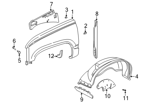 1997 GMC C1500 Fender & Components Diagram