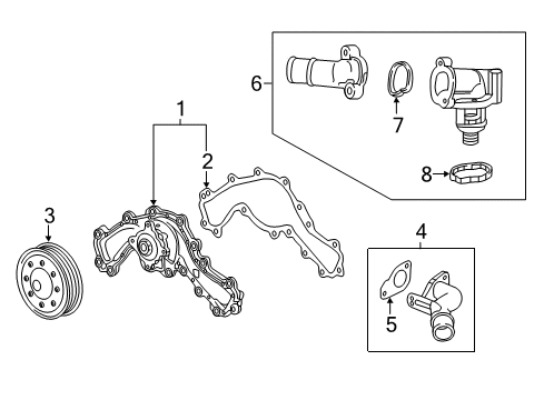 2019 Buick LaCrosse Water Pump Inlet Pipe Assembly Diagram for 12671066