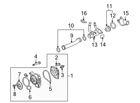 2007 Saturn Aura Bolt, For Gmna, Use 11589319 Diagram for 11900262