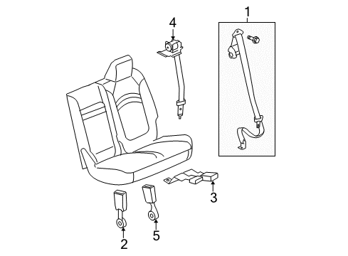 2013 GMC Acadia Third Row Seat Belts Diagram