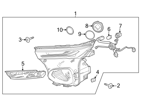 2024 Chevy Trax Headlamp Components Diagram