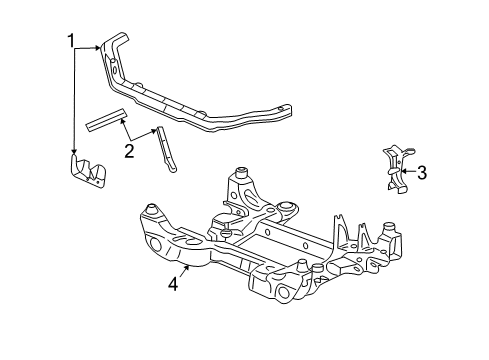 2007 Cadillac SRX Radiator Support Diagram