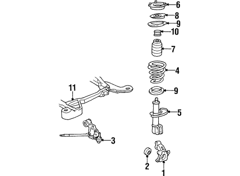 1987 Buick Riviera Front Suspension, Lower Control Arm, Stabilizer Bar, Suspension Components Diagram